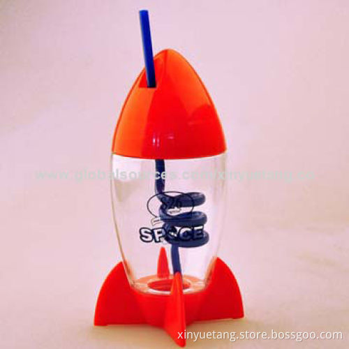 300mL Plastic Kid's Water Bottle with Straw